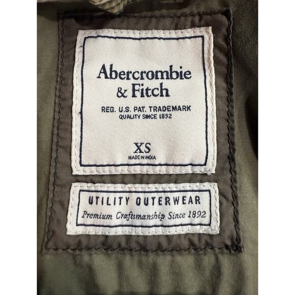 Abercrombie & Fitch Womens XS Olive Green Button Up Gilet Utility Vest Military - Picture 3 of 7